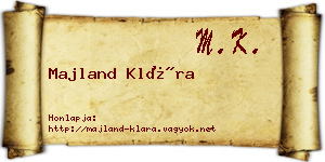 Majland Klára névjegykártya